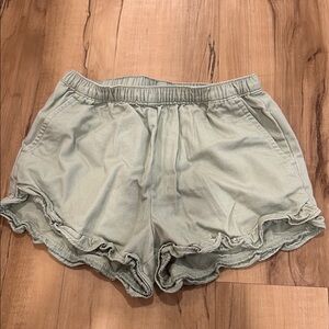 Crewcuts Sage Green Ruffled Hem Shorts